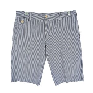 Ralph Lauren Sport Seersucker Shorts 8 Blue White Striped Cotton Coastal Preppy